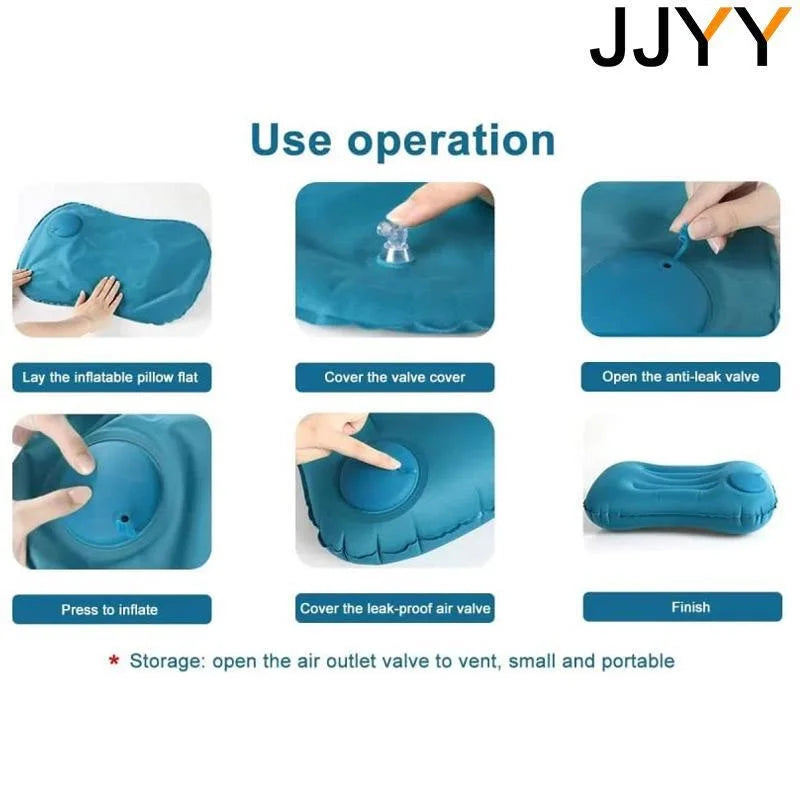 Travel Pillow Air Inflatable Airplane Car Pillows Folding Press Type Bed Neck Cushion