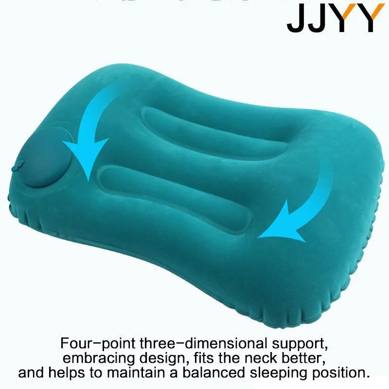 Travel Pillow Air Inflatable Airplane Car Pillows Folding Press Type Bed Neck Cushion