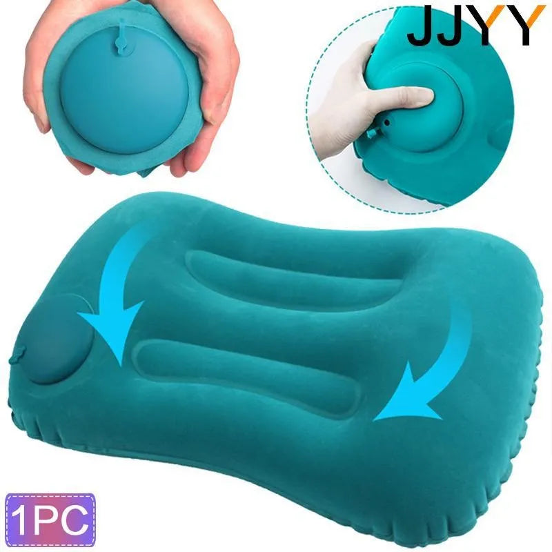 Travel Pillow Air Inflatable Airplane Car Pillows Folding Press Type Bed Neck Cushion