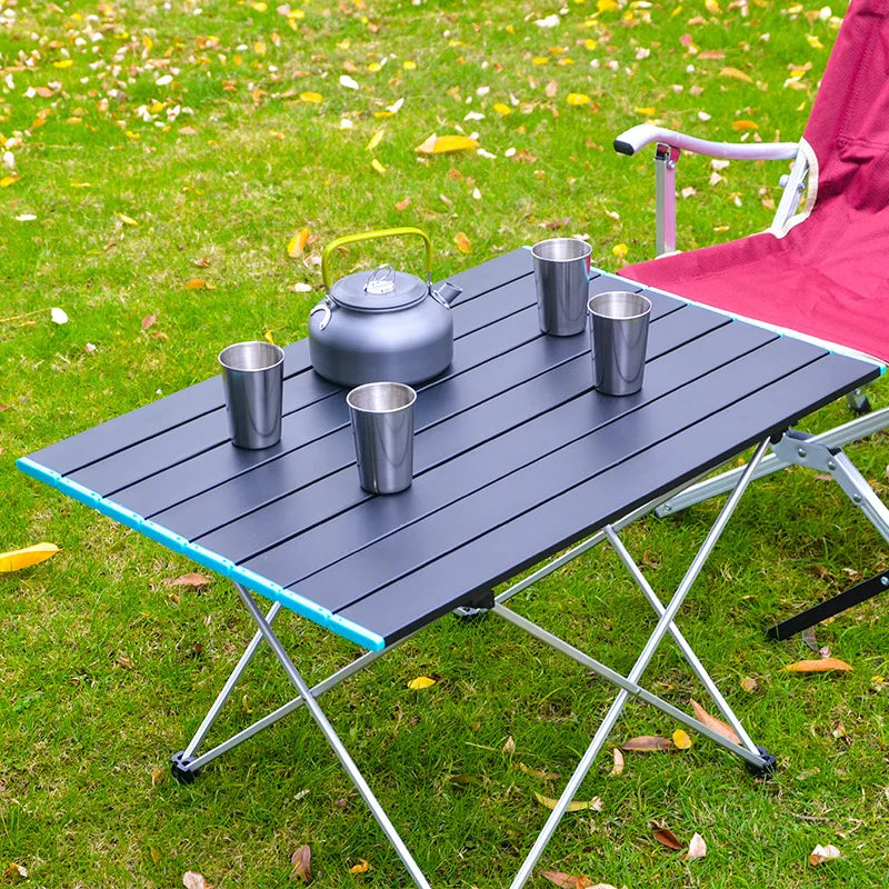 Ultralight Portable Folding Camping Table - High Strength Aluminum Alloy Outdoor Dinner Desk for Garden Party, Picnic,