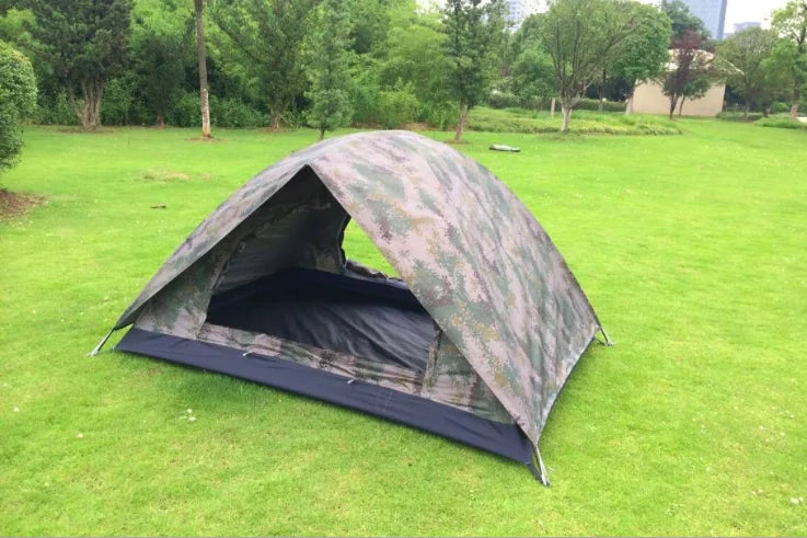 Camouflage 2-Person Four-Season Double Tent - Double Door Outdoor Camping Tent