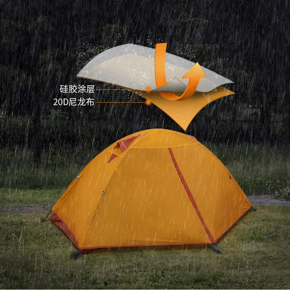 1-Person Ultralight Camping Tent - Double Layer, Waterproof with Floor Mat