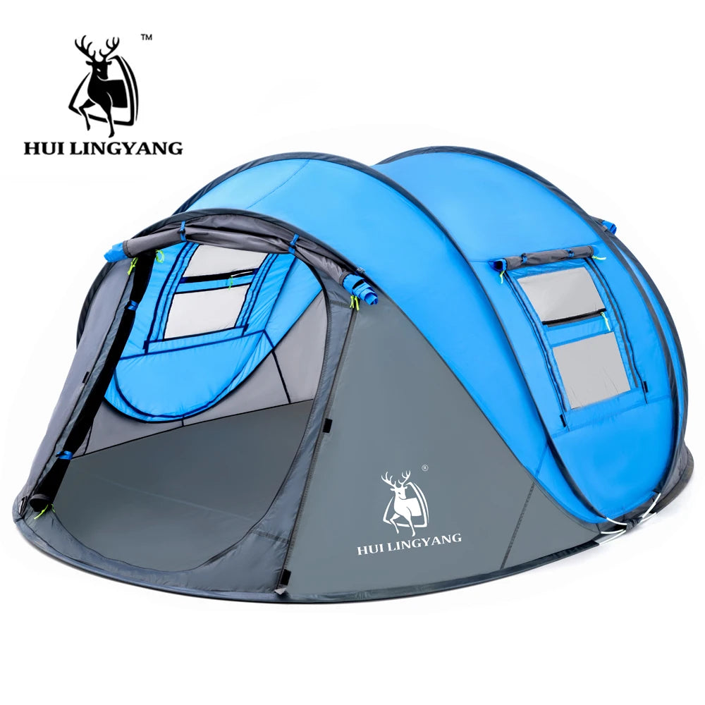 Throw Tent - Automatic Pop-Up Waterproof Camping Hiking Tent for Large Families