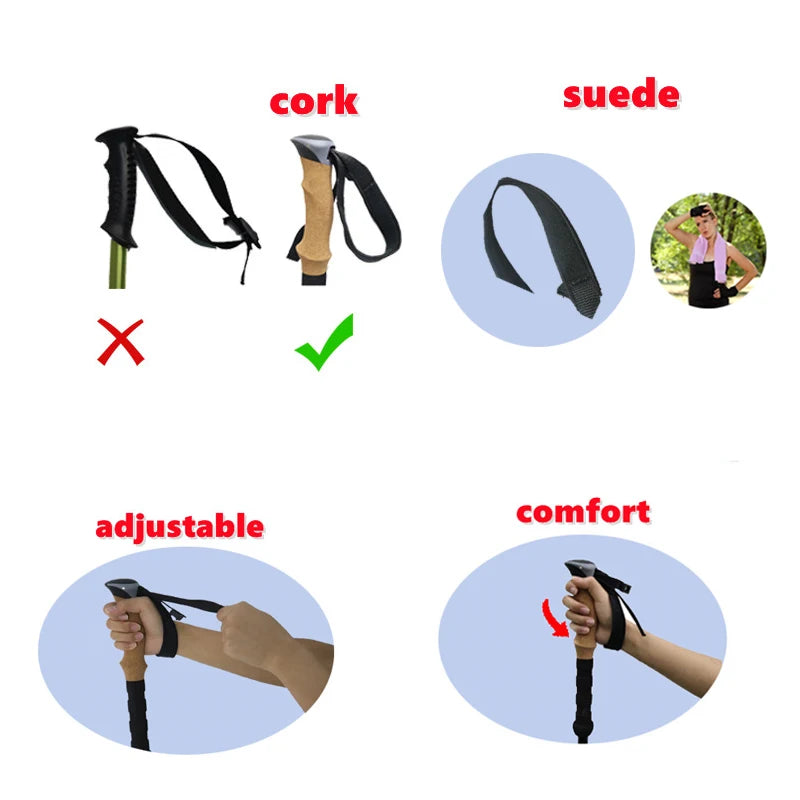 Carbon Fiber vs. Aluminum Alloy Trekking Poles - Quick Lock Hiking Sticks for Nordic Walking and Climbing