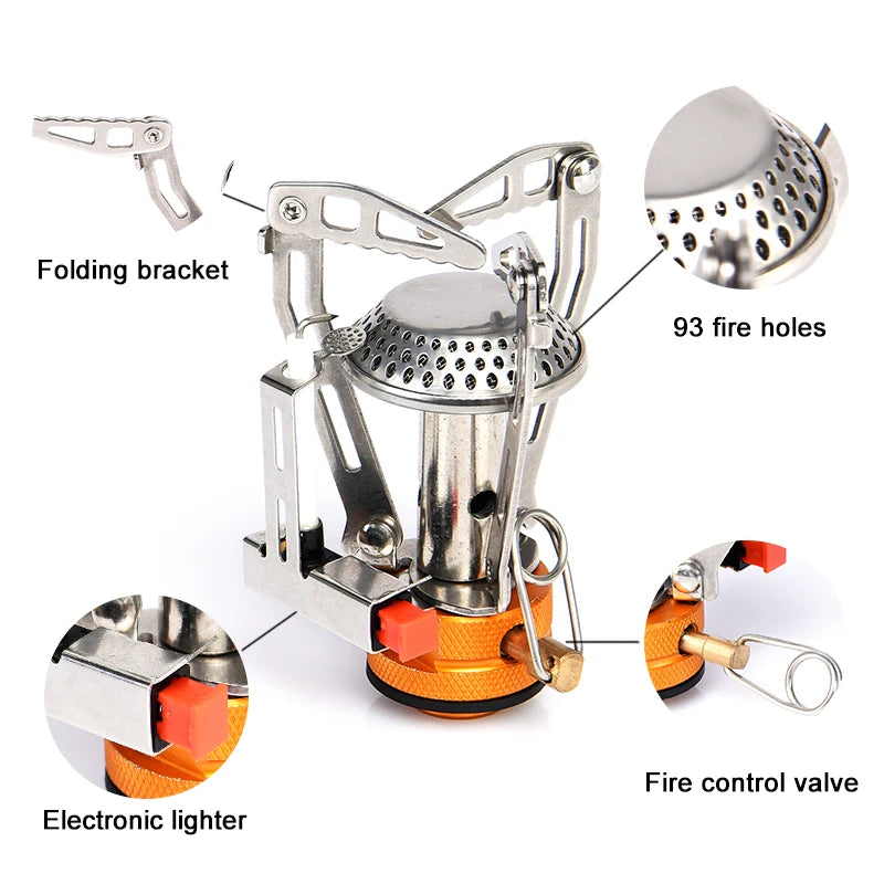 Widesea Camping Gas Stove Heater - Foldable One-piece Burner for Outdoor Cooking