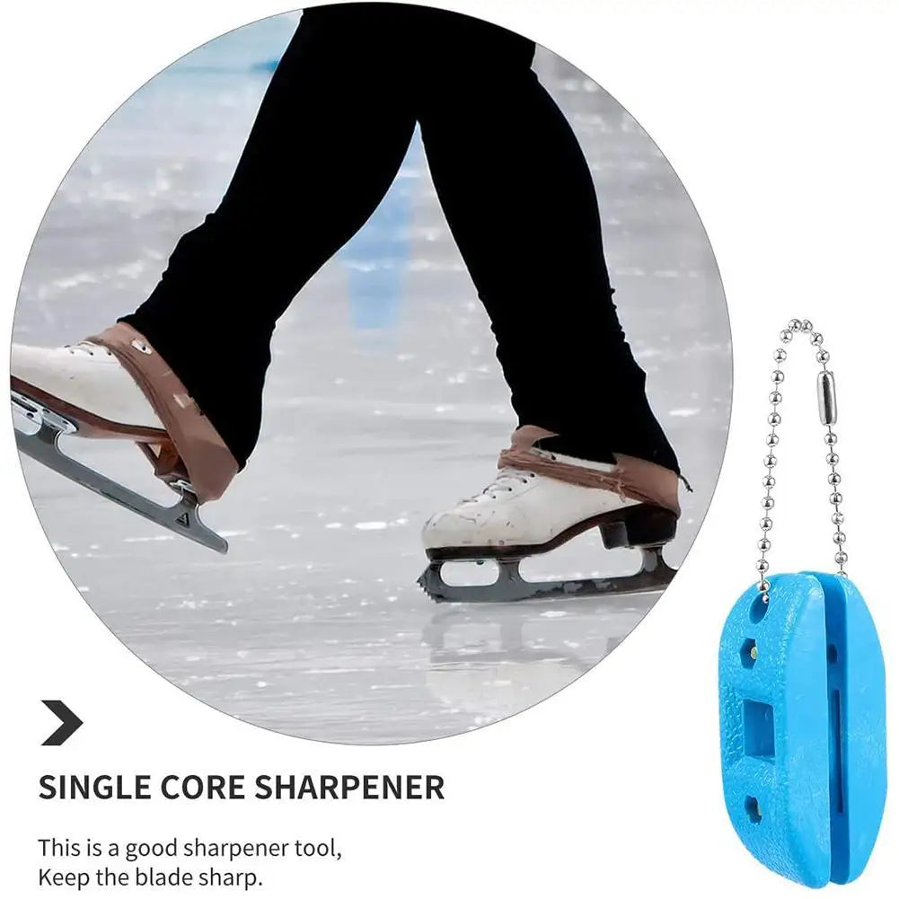 White Sandstone Ice Skate Double Side Sharpener - Portable Hanging Ice Hockey Shoe Blades Sharpener