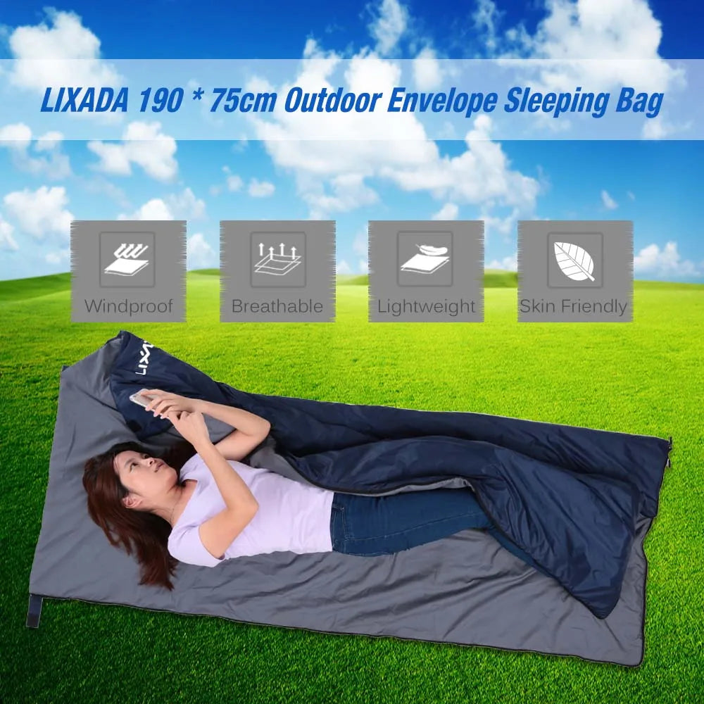 Outdoor Camping Envelope Sleeping Bag Camping Sleeping Bag Lazy Bag Travel Hiking Multifunction Ultra-light 680g