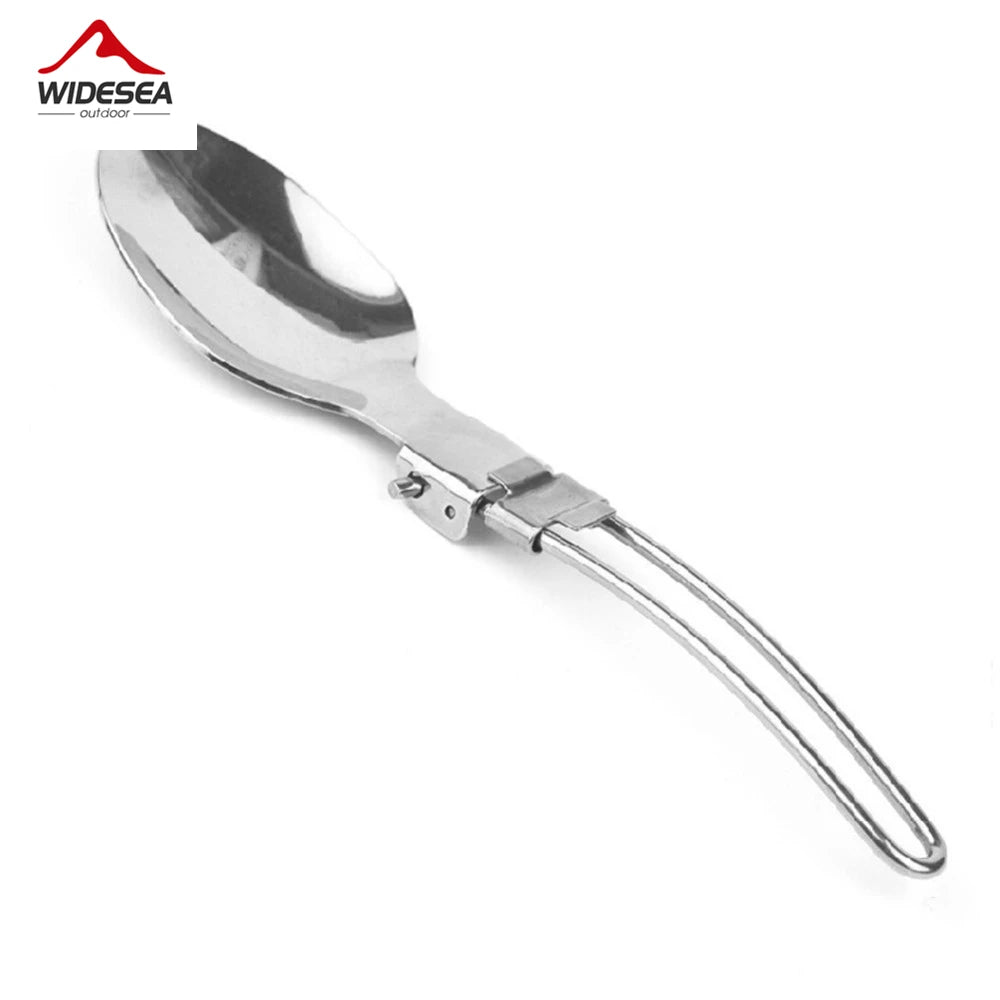 Foldable Stainless Steel Cutlery Set: Portable Outdoor Tableware for Camping and Picnics