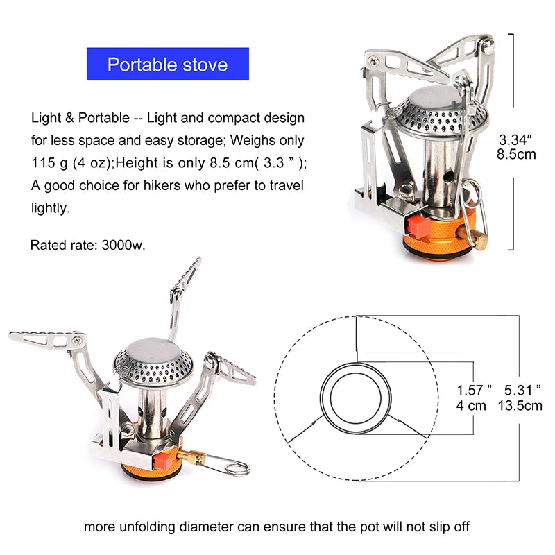 Widesea Camping Gas Stove Heater - Foldable One-piece Burner for Outdoor Cooking