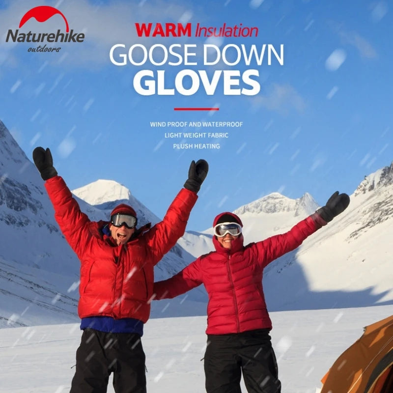 White Goose Down Gloves for Winter Sports