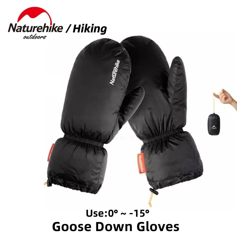 White Goose Down Gloves for Winter Sports