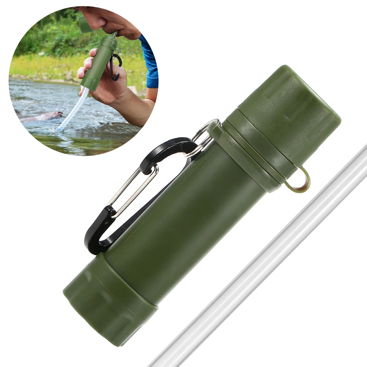 Outdoor Water Filter Straw for Emergency Preparedness Camping Travel Backpacking