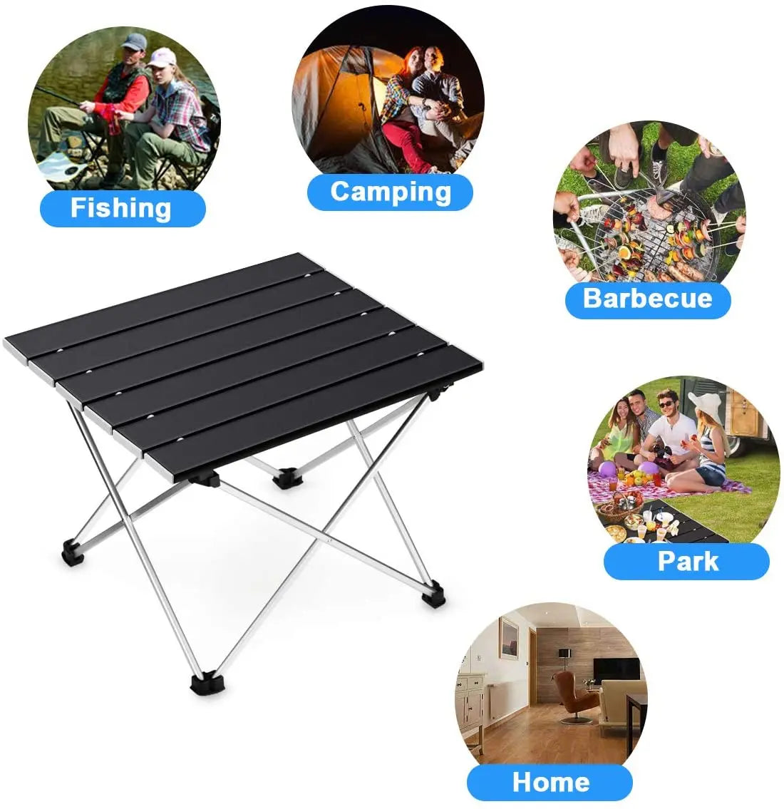 Ultralight Portable Folding Camping Table - High Strength Aluminum Alloy Outdoor Dinner Desk for Garden Party, Picnic,