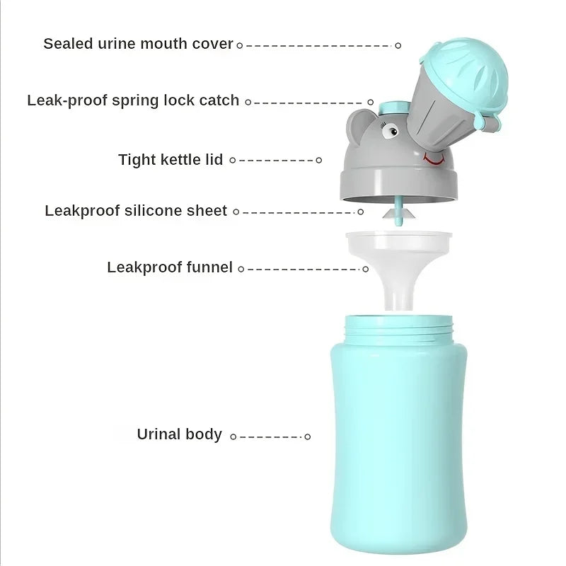 500ML Portable Baby Hygienic Toilet Urinal - Leak-Proof Outdoor Potty for Boys and Girls