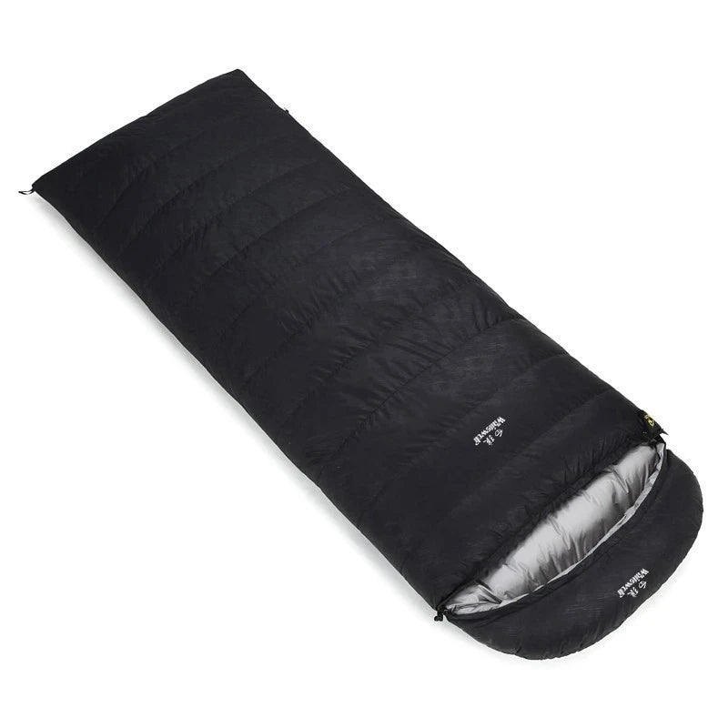 Ultralight White Goose Down Envelope Sleeping Bag with Cap - Portable and Warm for Outdoor Camping