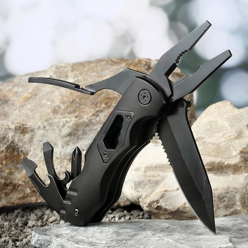 Portable Folding Multi-Purpose Mini Pliers - Combination Knife and Wire Cutter for Outdoor Emergency and EDC