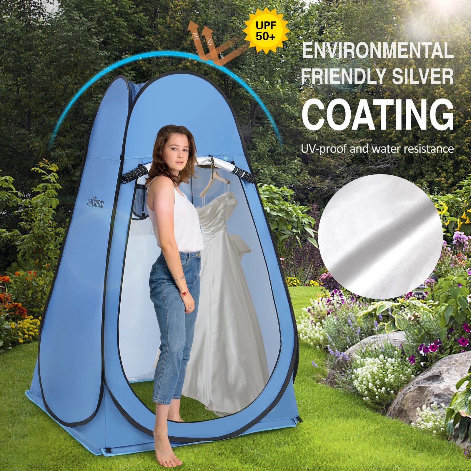 Pop Up Privacy Shelter Tent - Portable Outdoor Camping Beach Instant Shower, Toilet, Changing Tent with Window