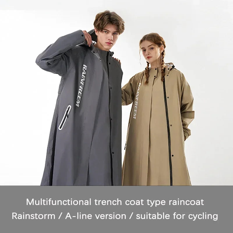 Fashion Windbreaker Type Raincoat Waterproof  Women Men Outdoor Hiking Camping Rainwear Suit Multifunctional Riding Rain Coat