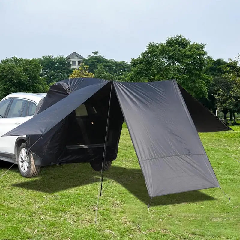 Car Awning Sun Shelter - Portable Waterproof SUV Rear Tent for Camping, Tailgate Tent with Quick Automatic Opening