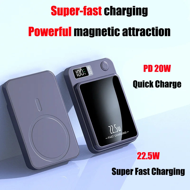 Portable 100000mAh Wireless Power Bank Type C Mini Fast Charger