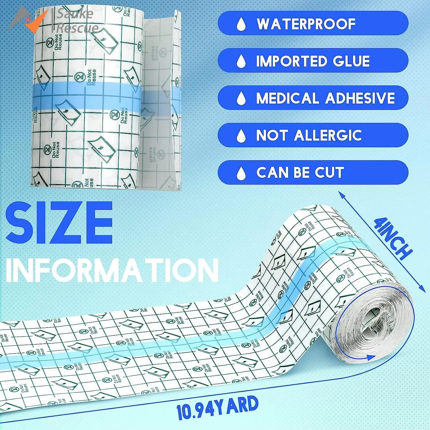 Waterproof Tattoo Film - Skin Healing Adhesive Bandages for Tattoo Aftercare