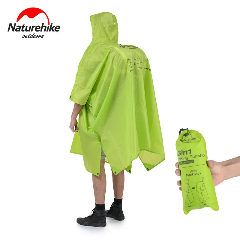 3-in-1 Poncho Triad: Groundsheet, Awning, and Raincoat - Outdoor Raincoat for Mountaineering and Walking