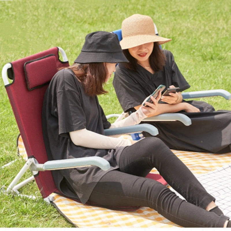 Outdoor Lounge Chair Camping Portable Relaxing Chair Balcony Courtyard Leisure Light Backrest Chair Folding Beach Chair New