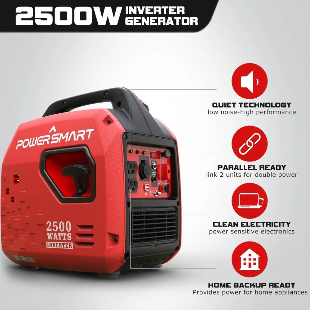 2500-Watt Super Quiet Portable Inverter Generator – Lightweight, High Fuel-Efficiency