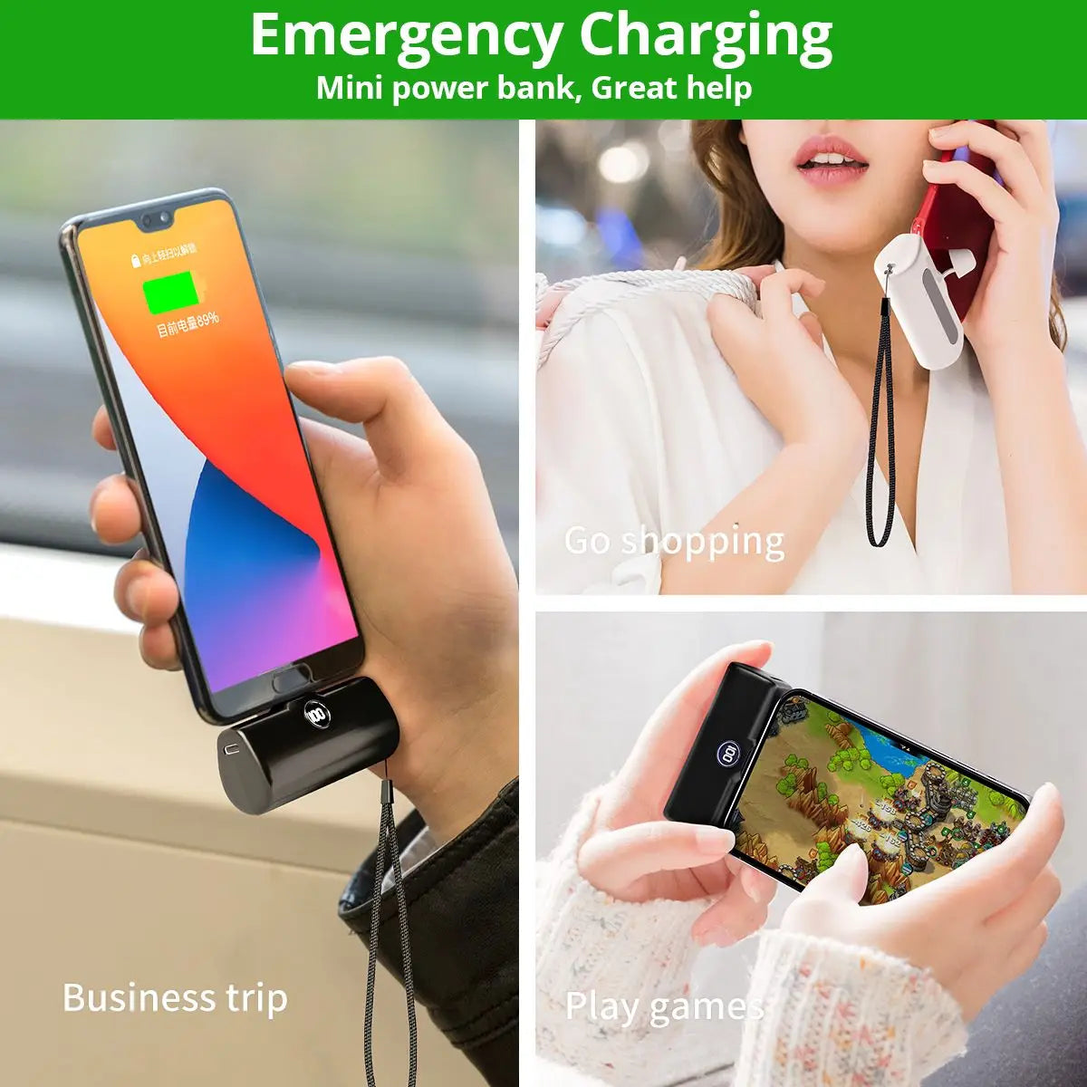 Fast Charge Portable Power Bank: Mini Lightweight External Battery for iPhone, Samsung, Xiaomi, Honor