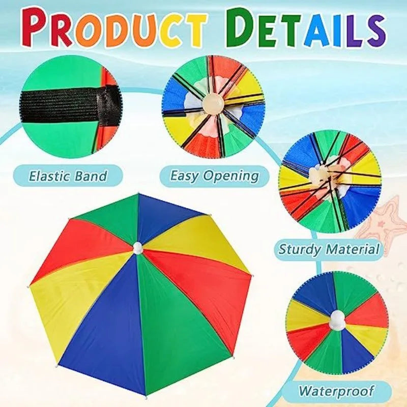 Portable Folding Rain Hat Umbrella - Anti-UV Fishing Sun Shade Cap for Outdoor Activities