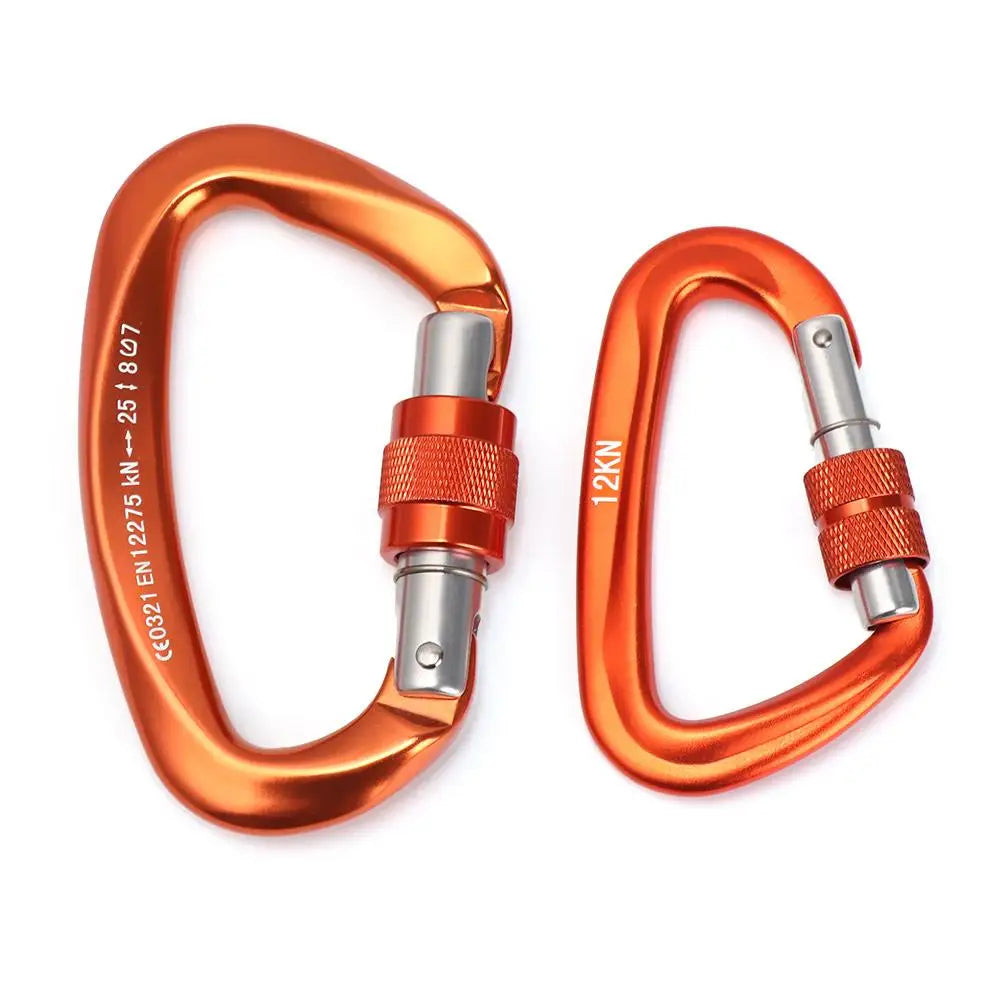 BLACKON D-Shaped Professional Carabiner with Security Master Lock: Secure Mountaineering and Climbing Gear