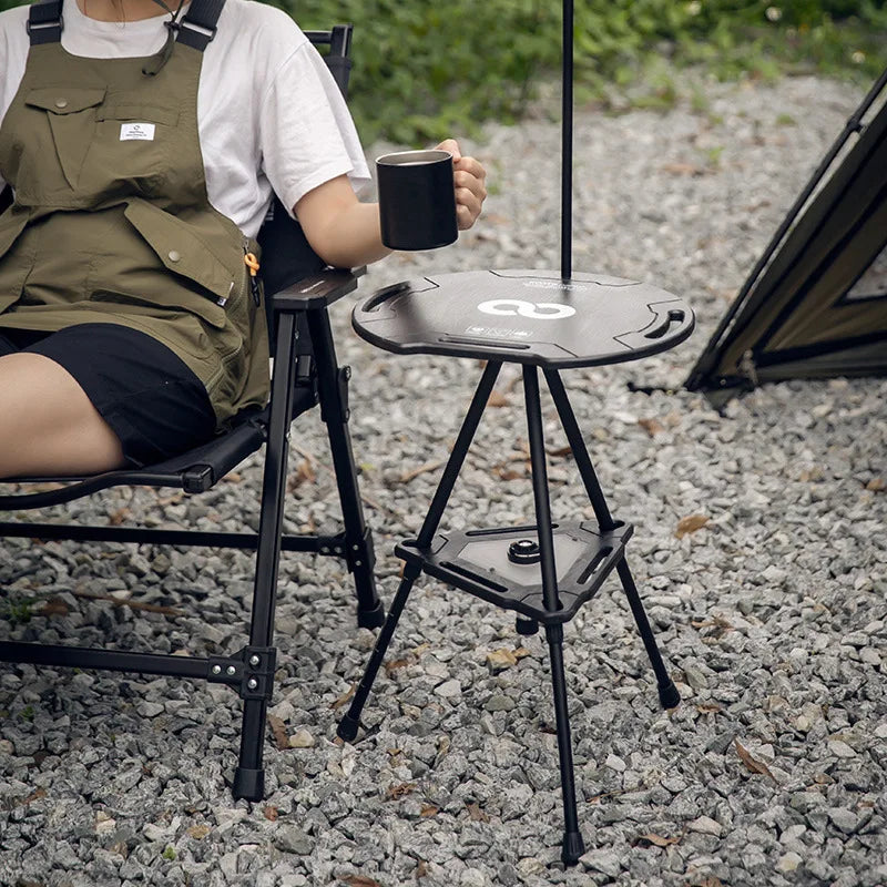 Outdoor Camping Tactical Folding Table | Multi-functional Lift Round Table | Compact and Portable for Camping and Leisure