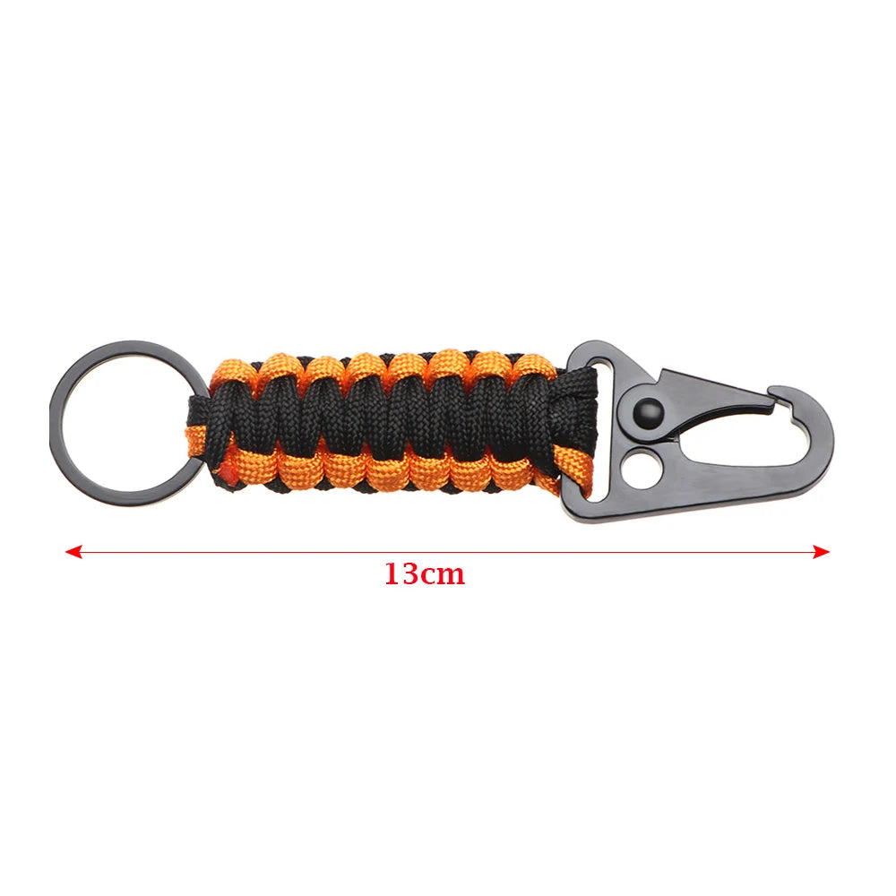 Outdoor Keychain Ring - Multi-Functional Camping Carabiner with Paracord Rope