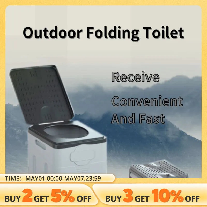 Folding Portable Toilet - XL Size for Adult Self-Driving Travel