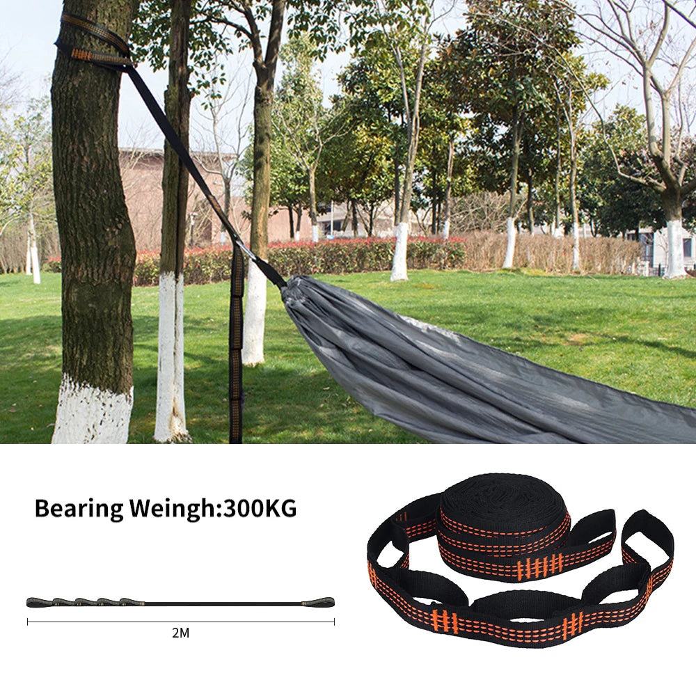 2/4Pcs Heavy-Duty Hammock Straps - Reinforced Polyester with 5 Rings, High Load-Bearing for Outdoor Camping