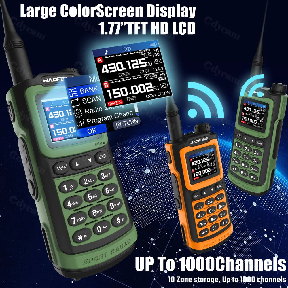 2024 UV-G30 Pro Walkie Talkie, Long Range, 1000 Channel, Portable Ham FM Radios, UHF VHF, USB-C Charge, Waterproof 2-Way Radio