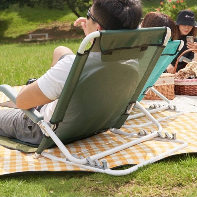 Outdoor Lounge Chair Camping Portable Relaxing Chair Balcony Courtyard Leisure Light Backrest Chair Folding Beach Chair New