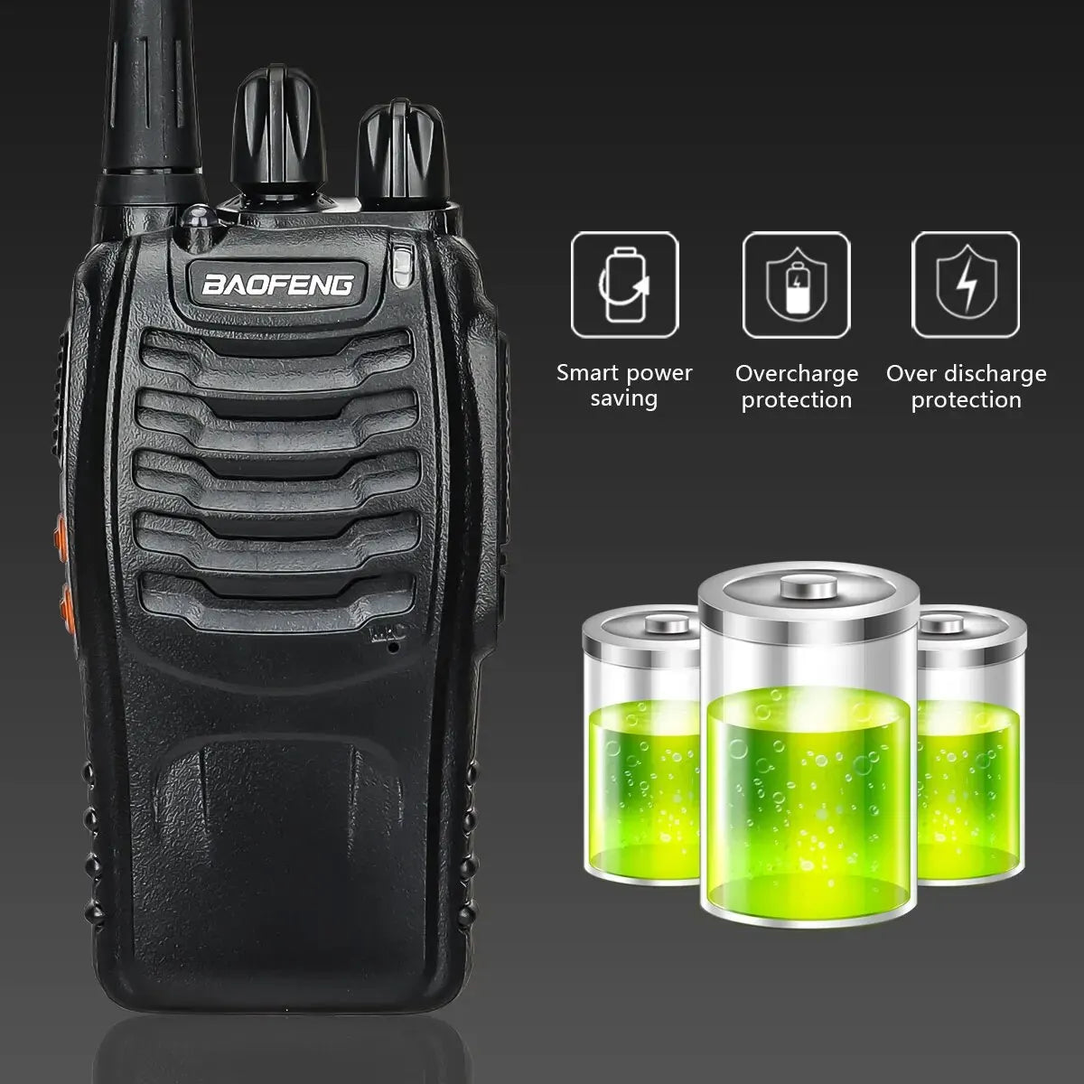 Baofeng BF-888S Pro Walkie Talkie - Long Range Portable UHF 400-470MHz Two-Way Radio for Camping and Hotels