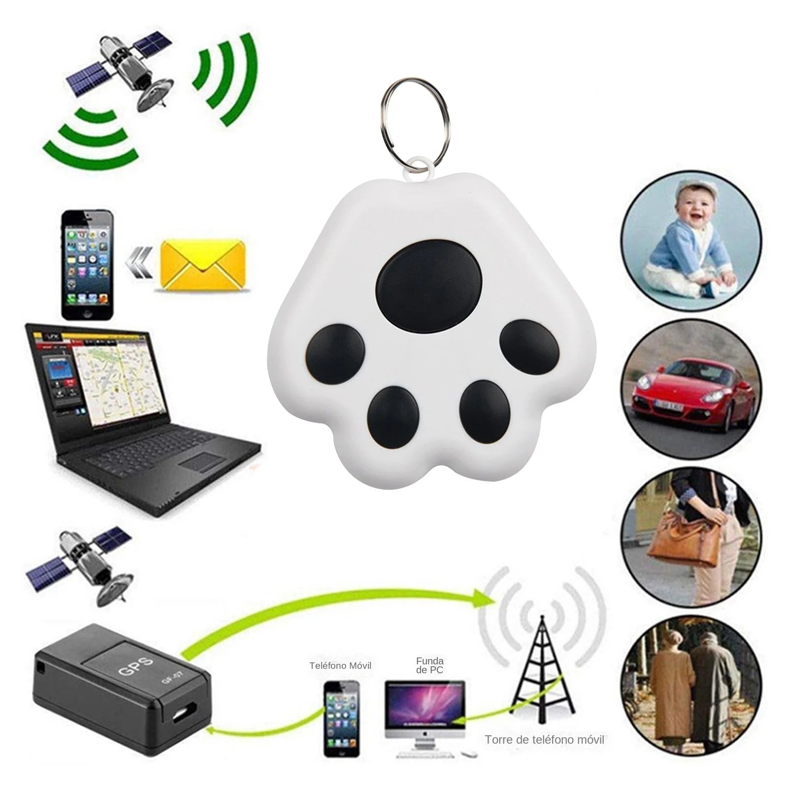 Mini GPS Tracker Bluetooth 5.0 Anti-Lost Device for Pets, Kids, Bags, and Wallets