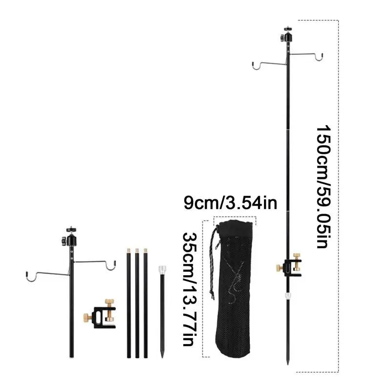 Portable Telescoping Camping Lantern Stand with Aluminum Alloy Pole