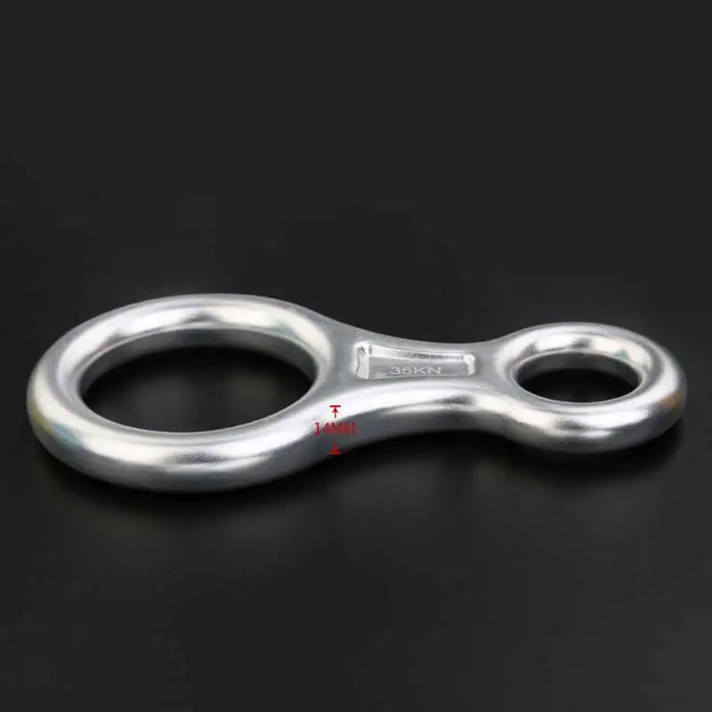 35KN Rock Climbing Carabiner - Aluminum Figure 8 Rappelling Descender for Abseiling and Downhill