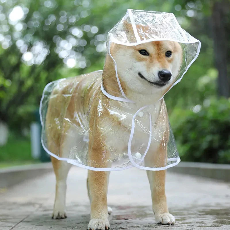 Pet Dog Transparent Raincoat - Waterproof Hooded Jacket for Small Dogs