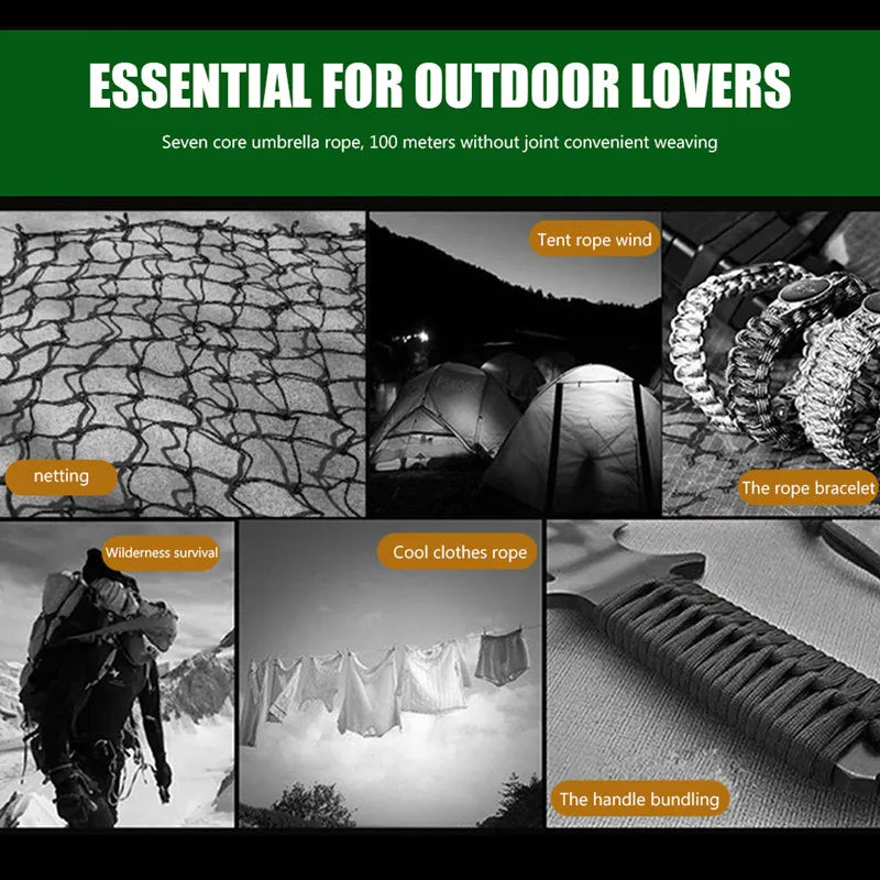 7-Core Paracord: Essential Outdoor Survival Rope for Camping and Hiking