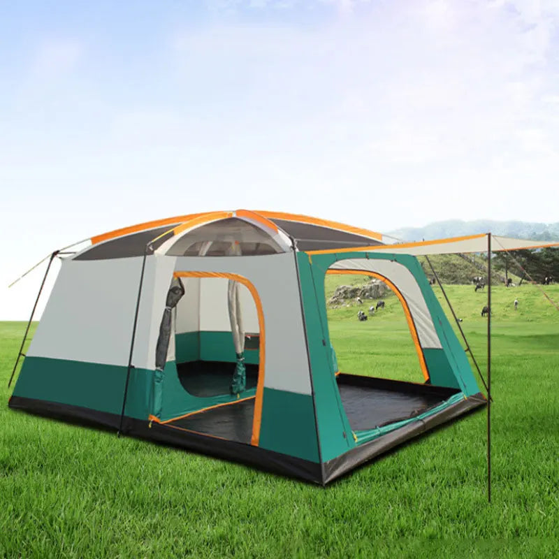 320x220x195cm Two-Bedroom Tent: Oversize Leisure Camping Tent for 5-8 Person