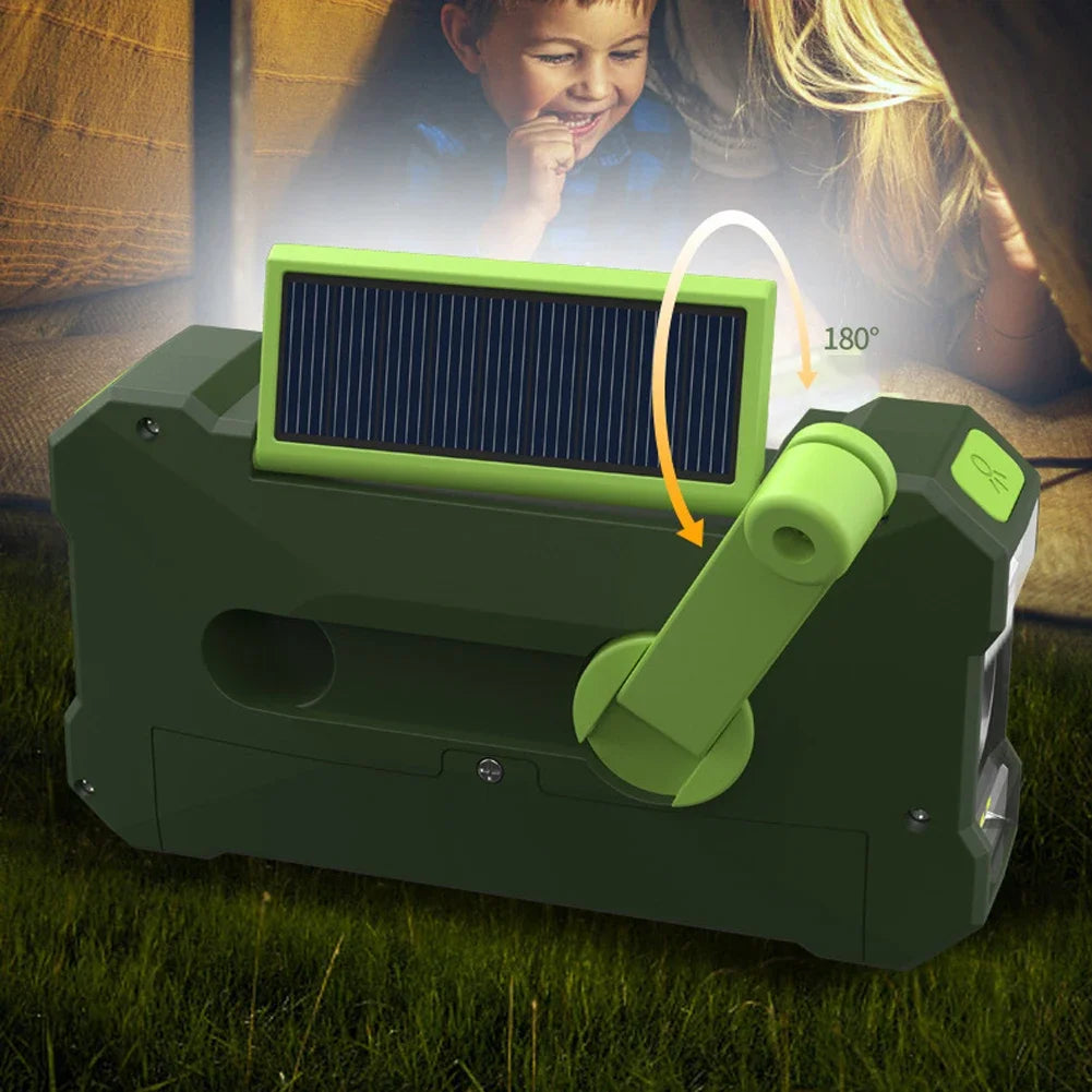 Outdoor Electric Generator Emergency Radio Hand Crank Generator USB Solar Power Supply LED Flashlight Emergency Survival Lamp