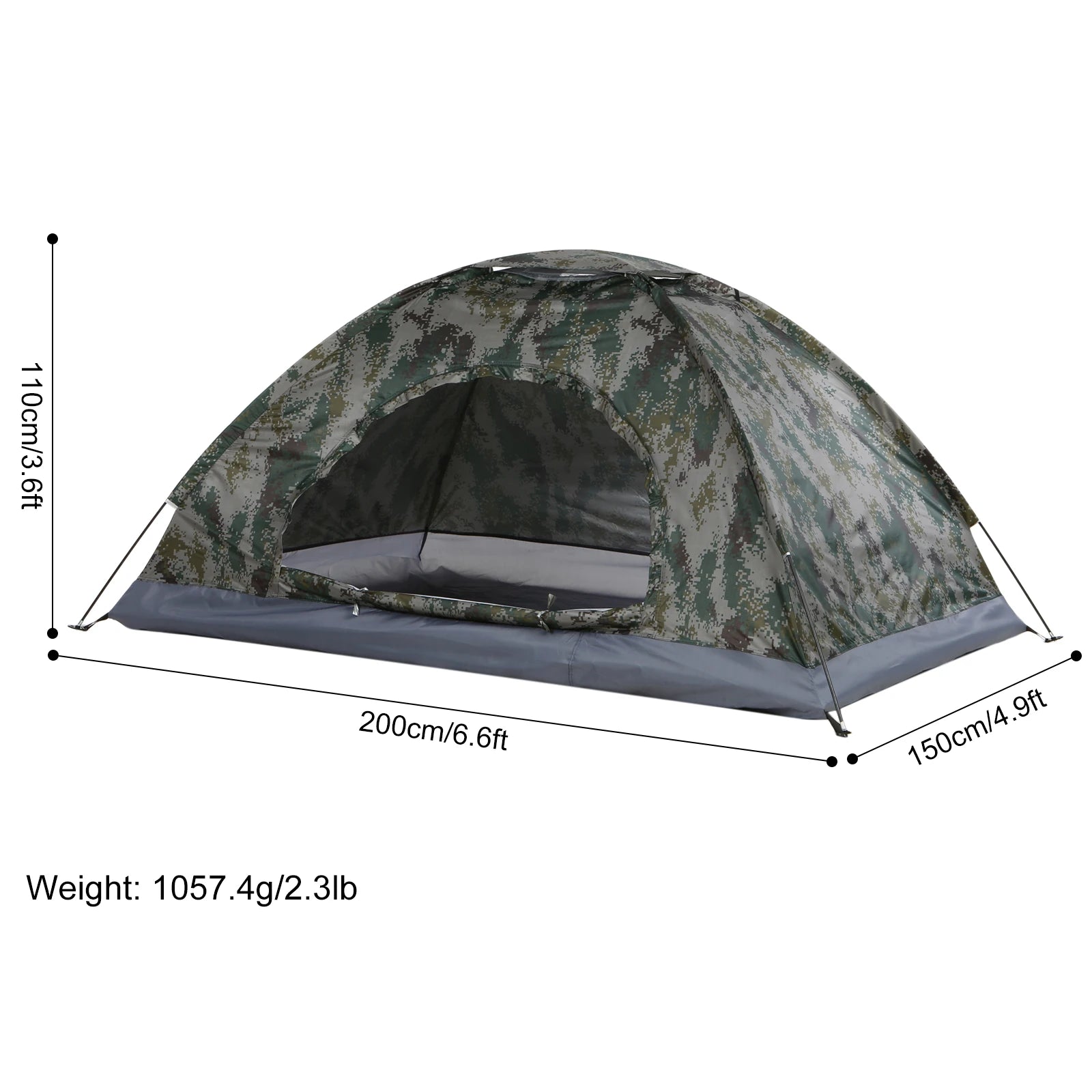 Ultralight Camping Tent - Single Layer Portable Tent with Anti-UV Coating UPF 30+ for Outdoor Beach Fishing