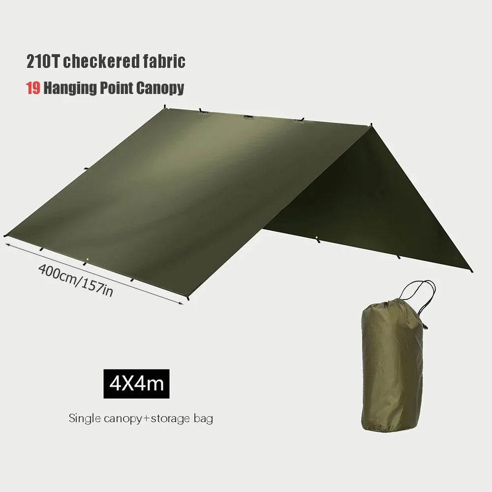 4x4m 4x3m 3x3m Tarp Tent - Waterproof Camping UV Protection Outdoor Hiking Backpacking Tent Tarp Sun Shelter