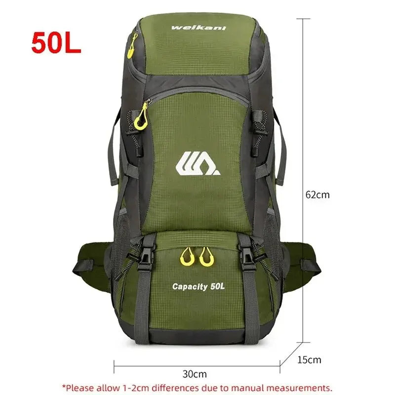 50L Travel Backpack - Waterproof Camping Rucksack for Men and Women