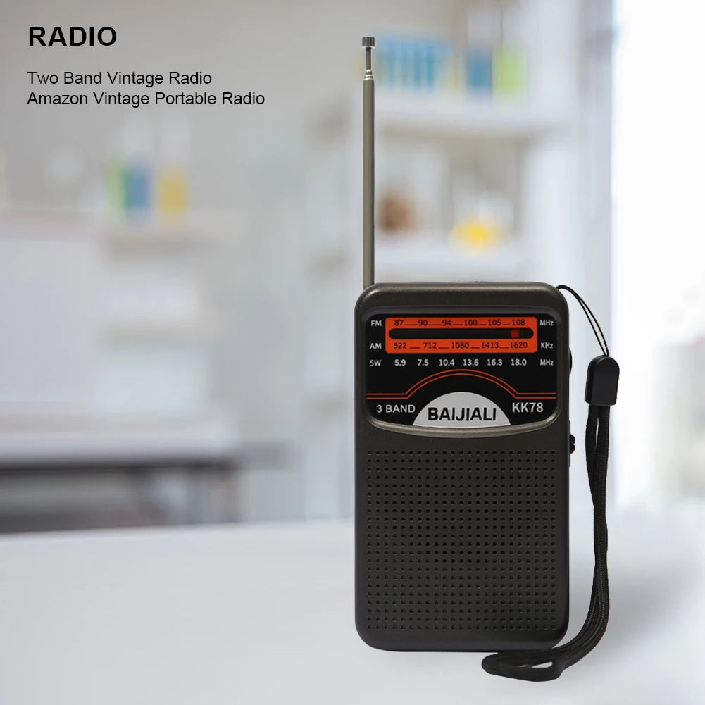 Portable Dual Band Digital Radio - SW/AM/FM with Built-In Speaker and Telescopic Antenna for Indoor and Outdoor Emergency Use