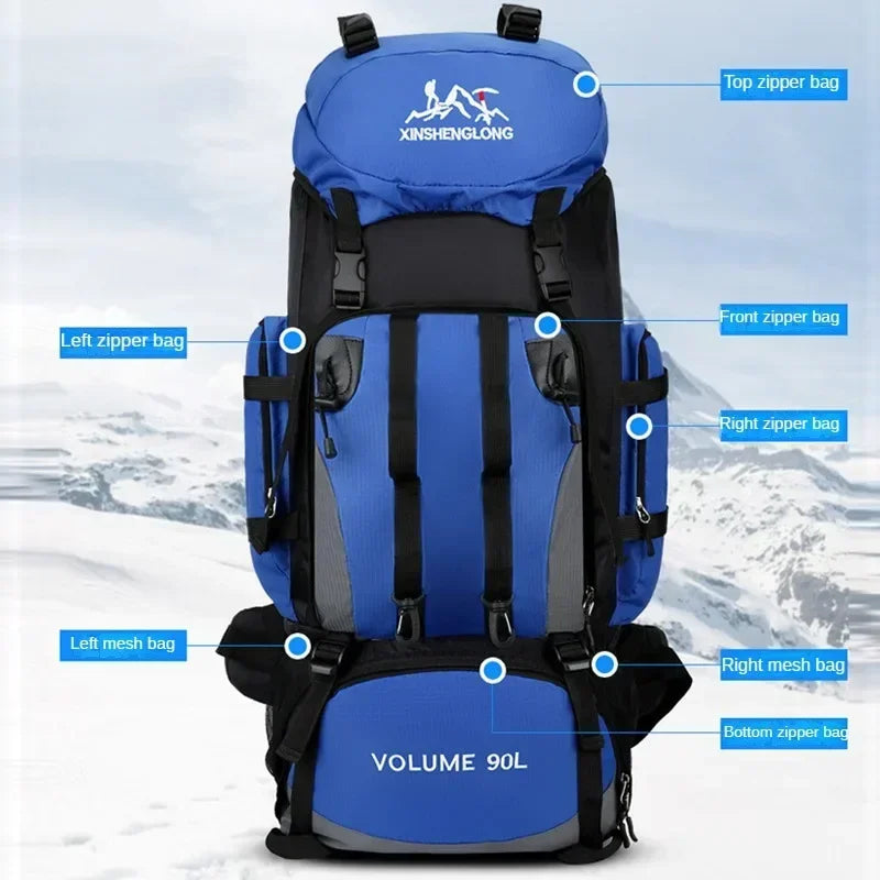 Explore Freely with the 90L Waterproof Camping Backpack